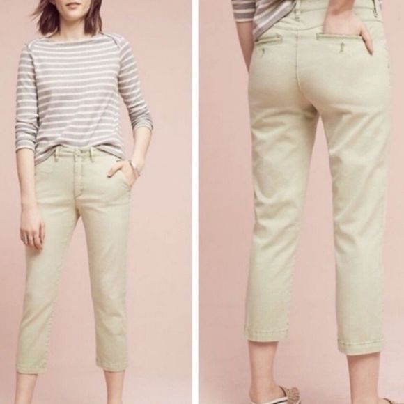 Anthropologie Pants - Chino by Anthropologie Slim Khaki Crop Ankle Pants 26